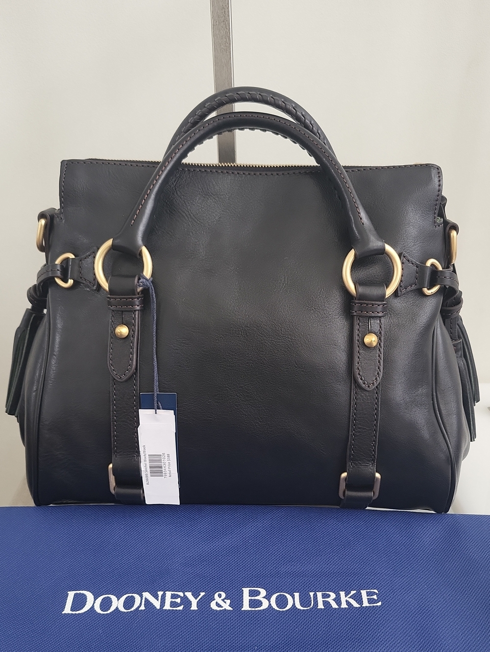 NWT! Dooney & Bourke Florentine* Medium/Regular Satchel In Black/Black - Picture 13 of 16